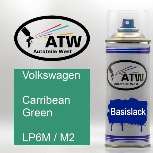 Volkswagen, Carribean Green, LP6M / M2: 400ml Sprühdose, von ATW Autoteile West.